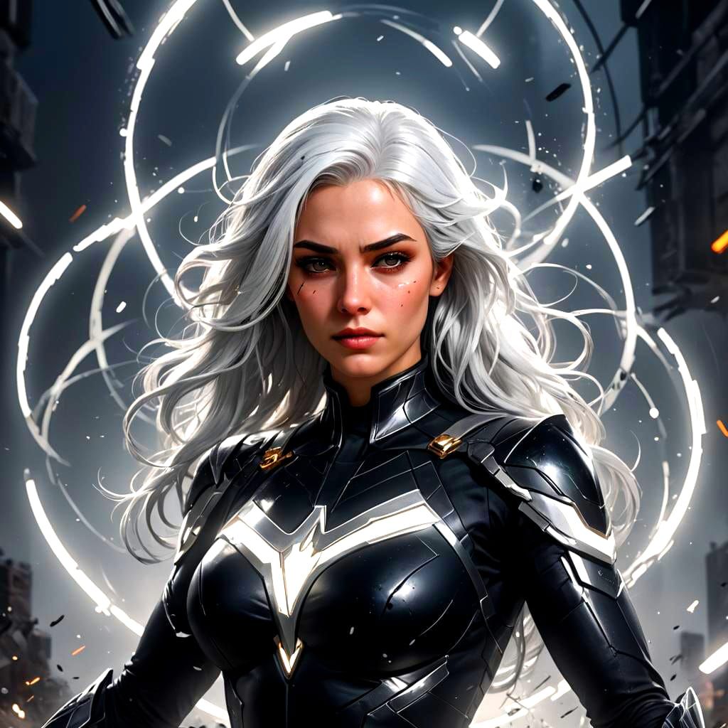 Superheroine Transformation in Ring of White Light