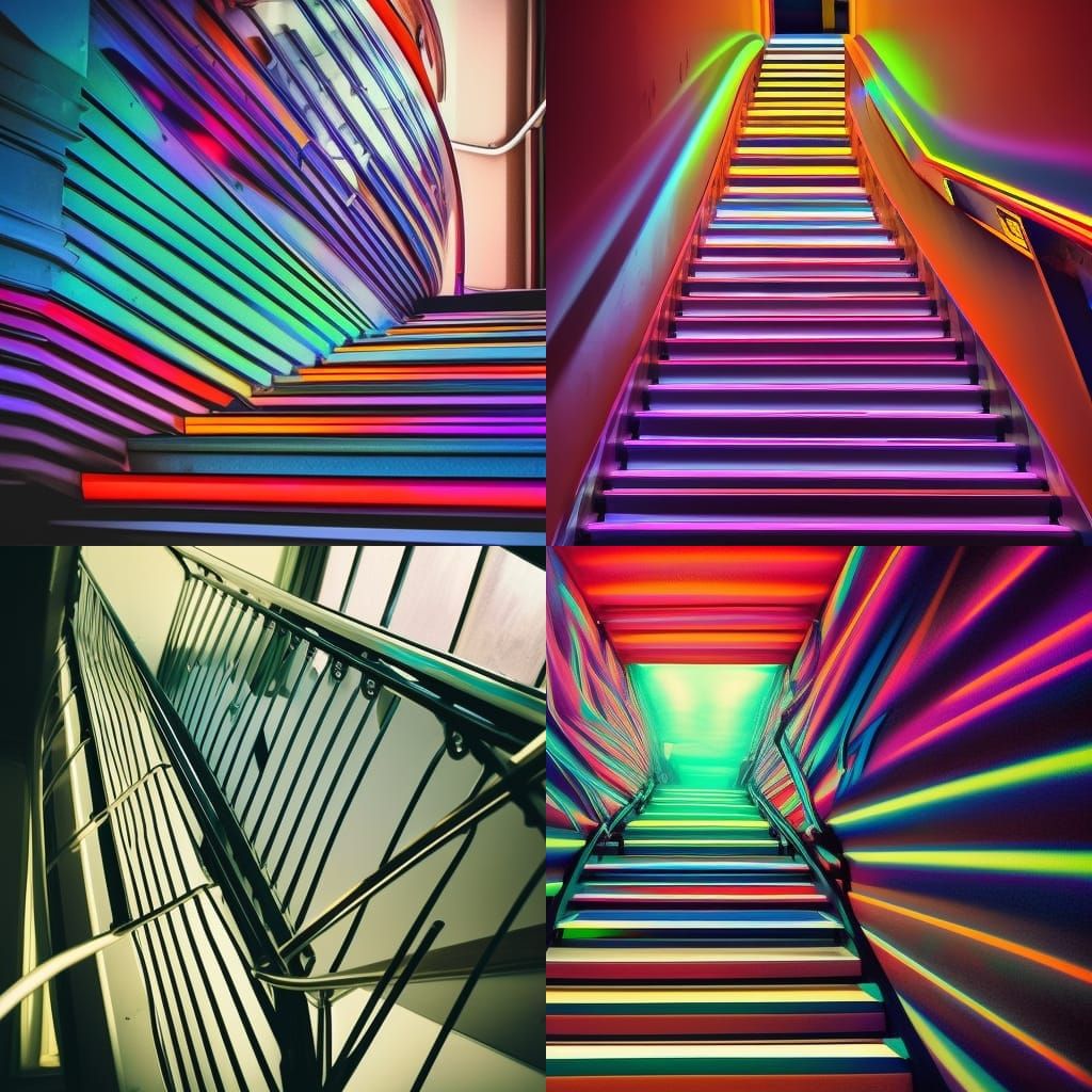stairs of mind dynamic lighting analogous colors contrasting...