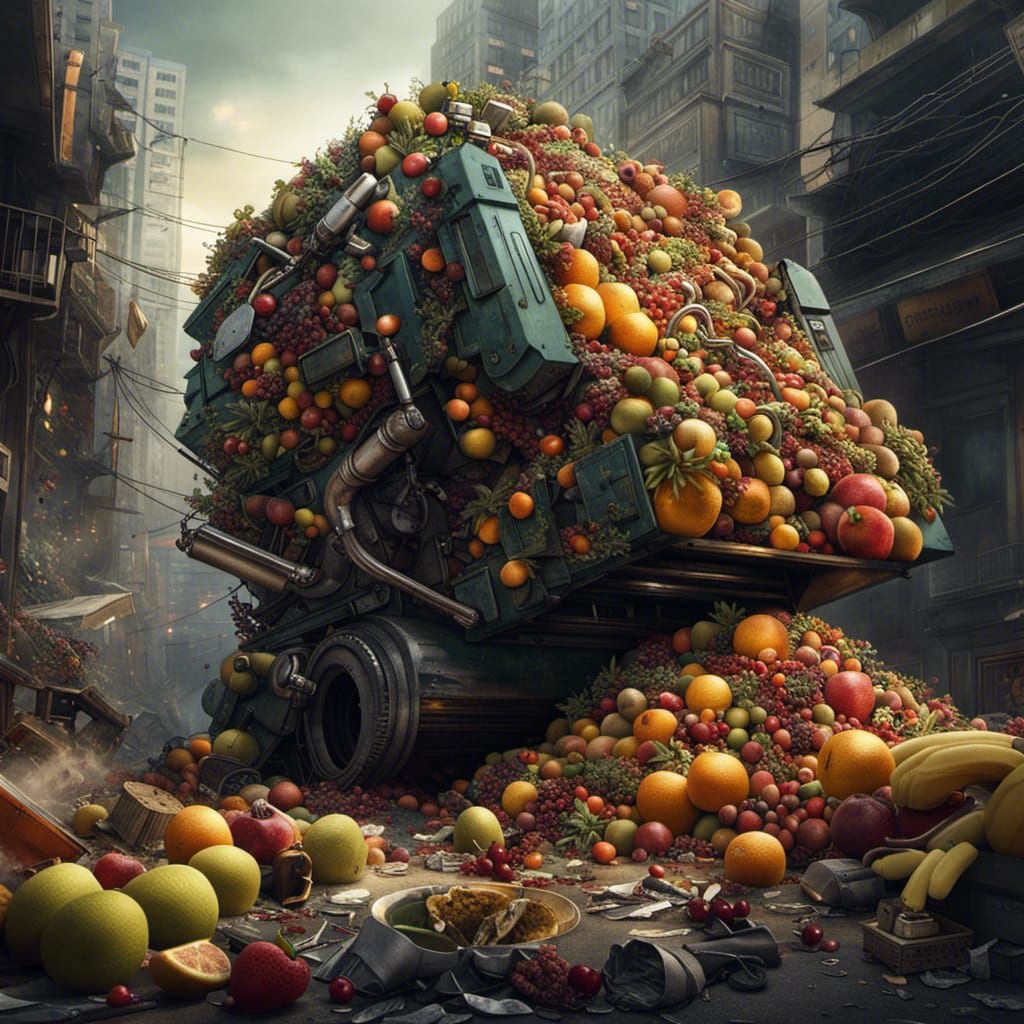 Machine Transforms Garbage Into Fruit: Epic Digital Art
