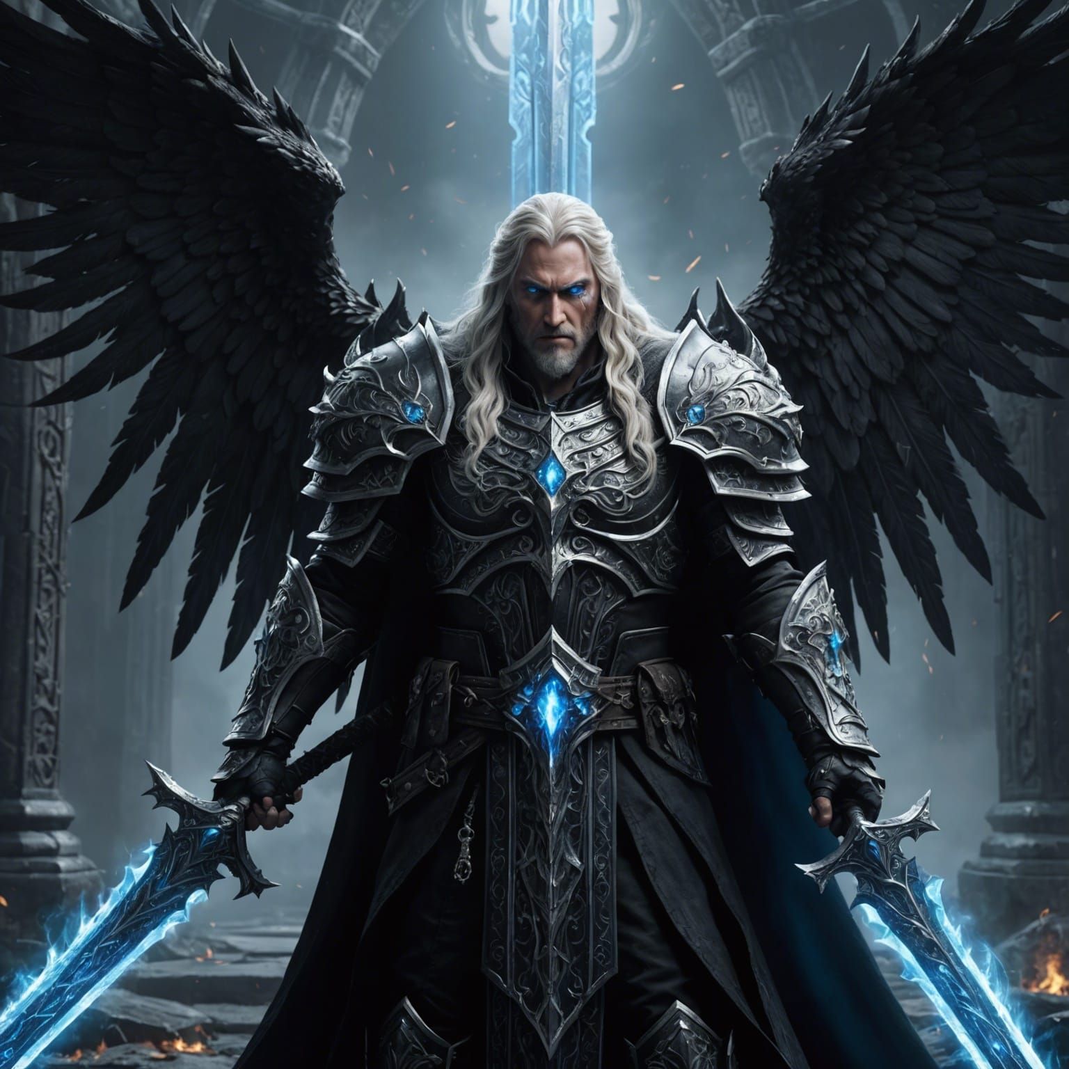 Arthas with Angel Wings: Detailed Fantasy Art