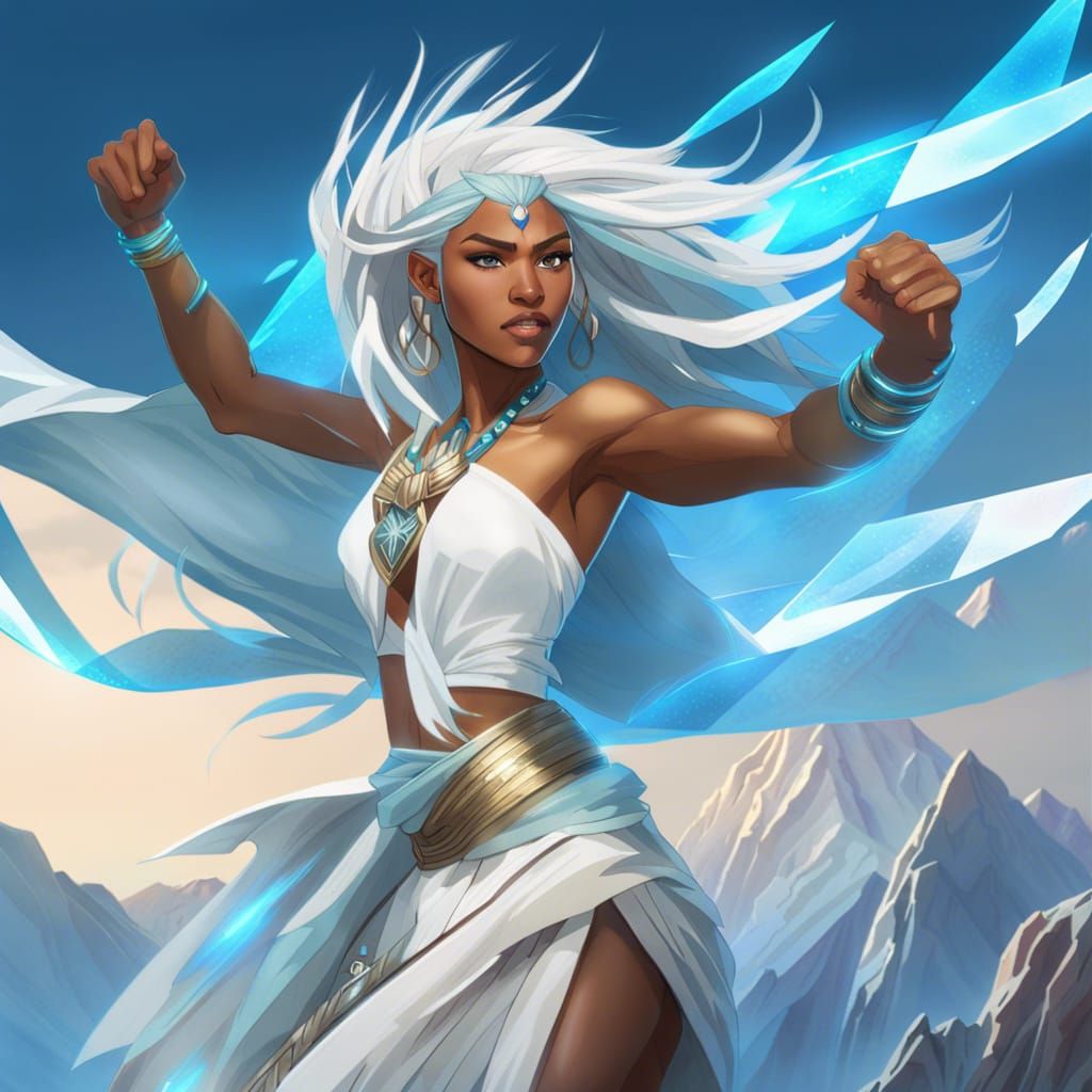 Zendaya as Kida on a Mountaintop, Photorealistic Portrait