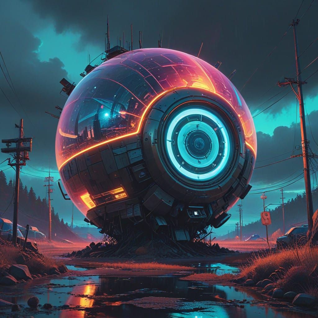 Vibrant Futuristic Digital Art in Kaleidoscope Style