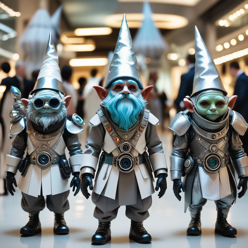 Gnome Aliens in Futuristic Avant-Garde Fashion