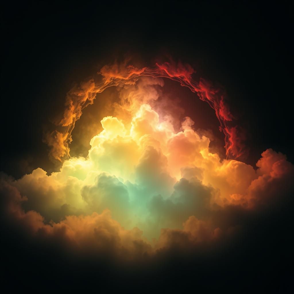 Ethereal Clouds Form Mystical Pyramid-Circle