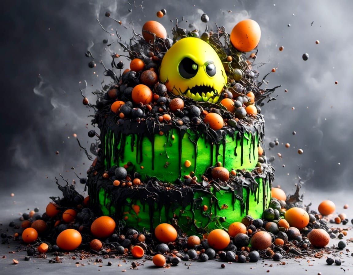 Funny Wedding Cake Topped with Angry Egg