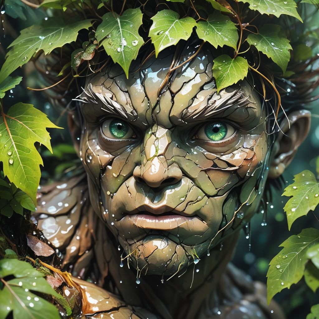 Geodude Glistening: A Detailed Forest Close-Up