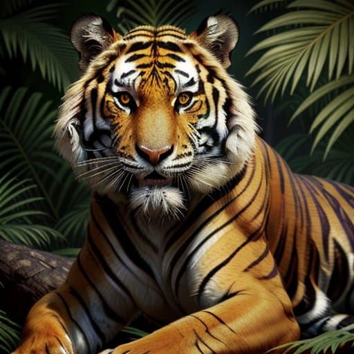 Regal Bengal Tiger Exudes Suave Charm and Fearsome Intent