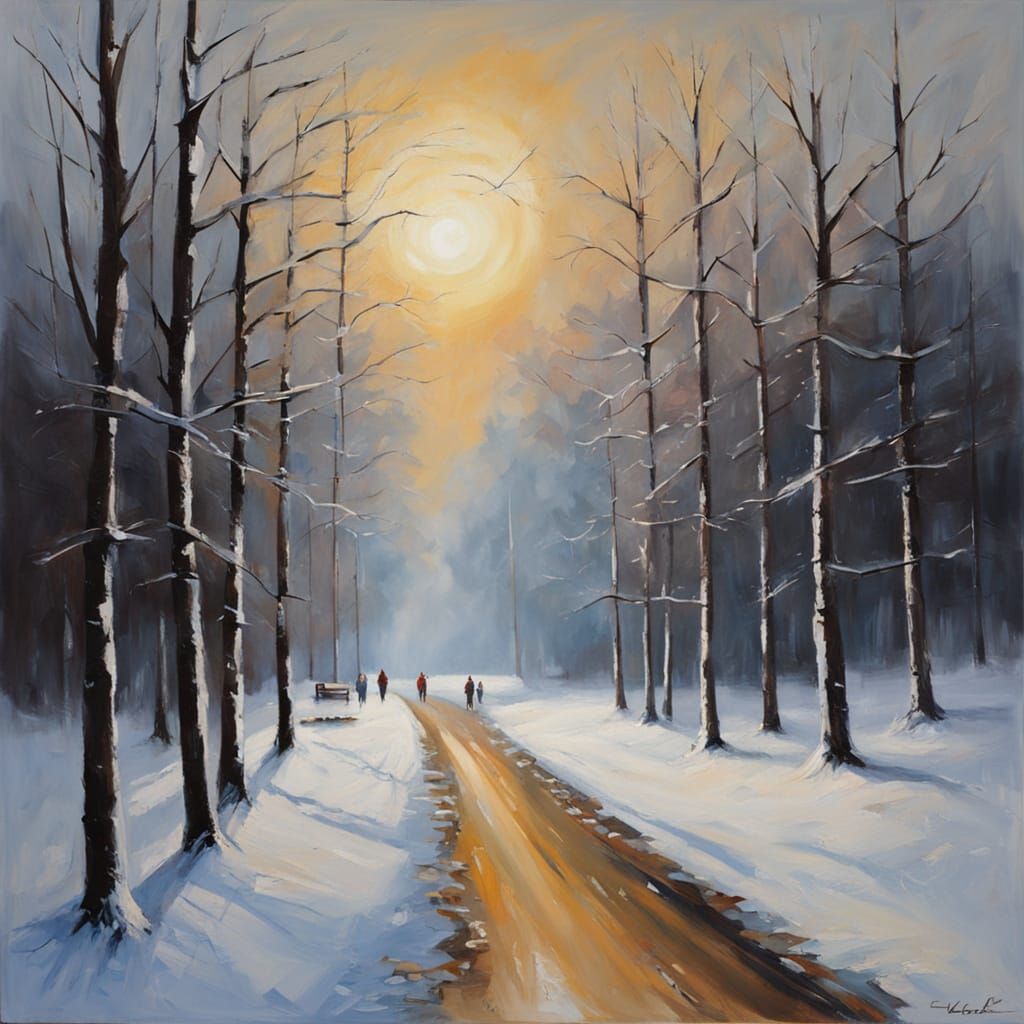 Winter Train Journey Through Snowy Forest