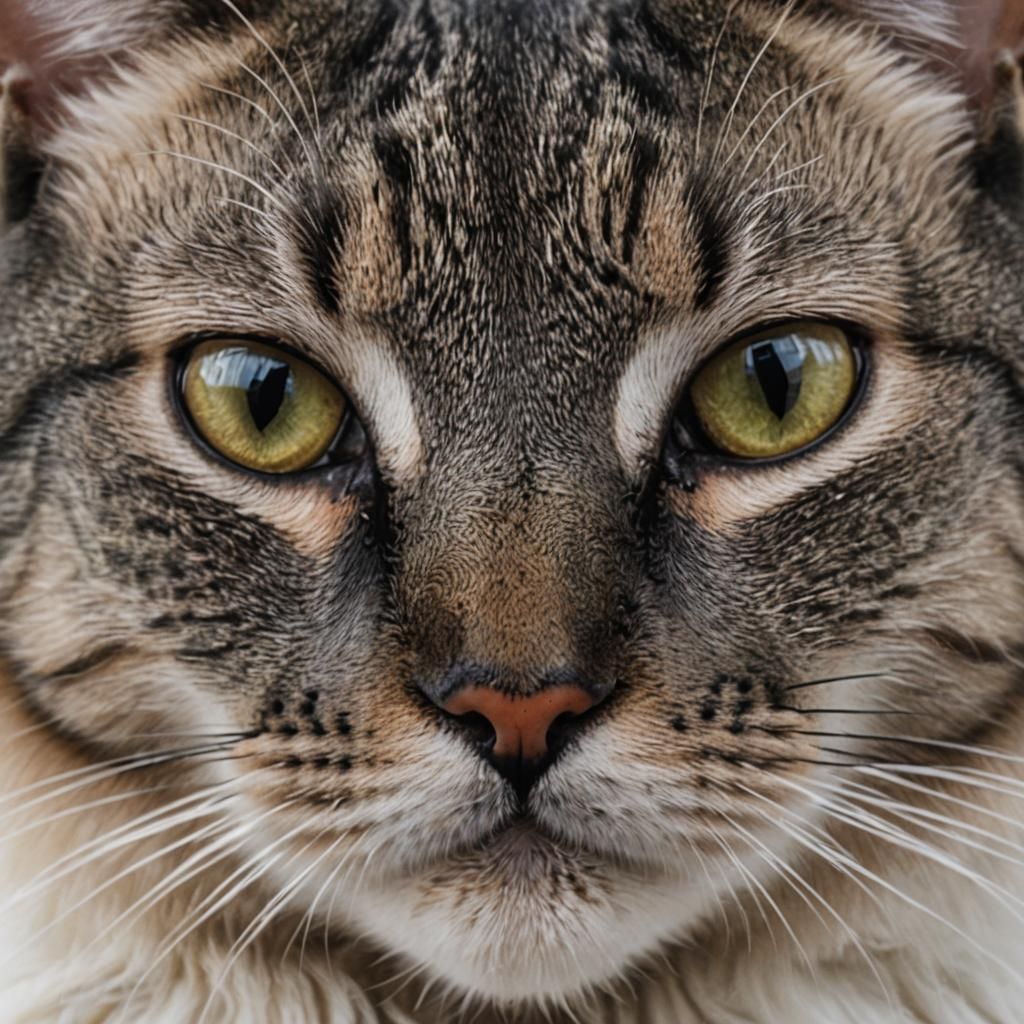 Anime-Style Cat Portrait Close-Up
