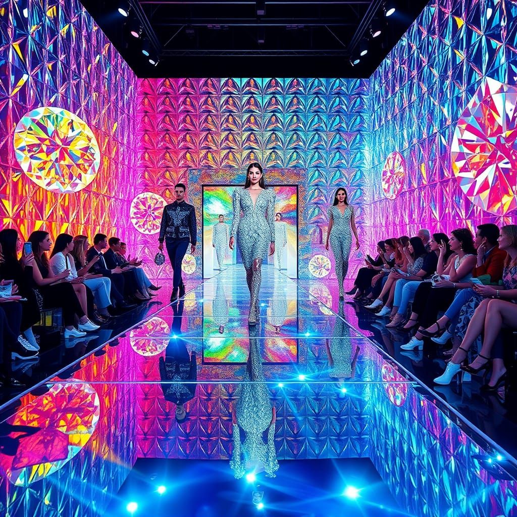Dazzling Diamond Fashion Show with Crystalline Runway