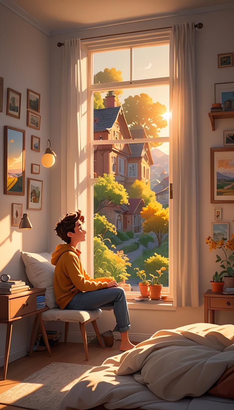 Pixar-Style Morning Sunrise: A Day of Hope