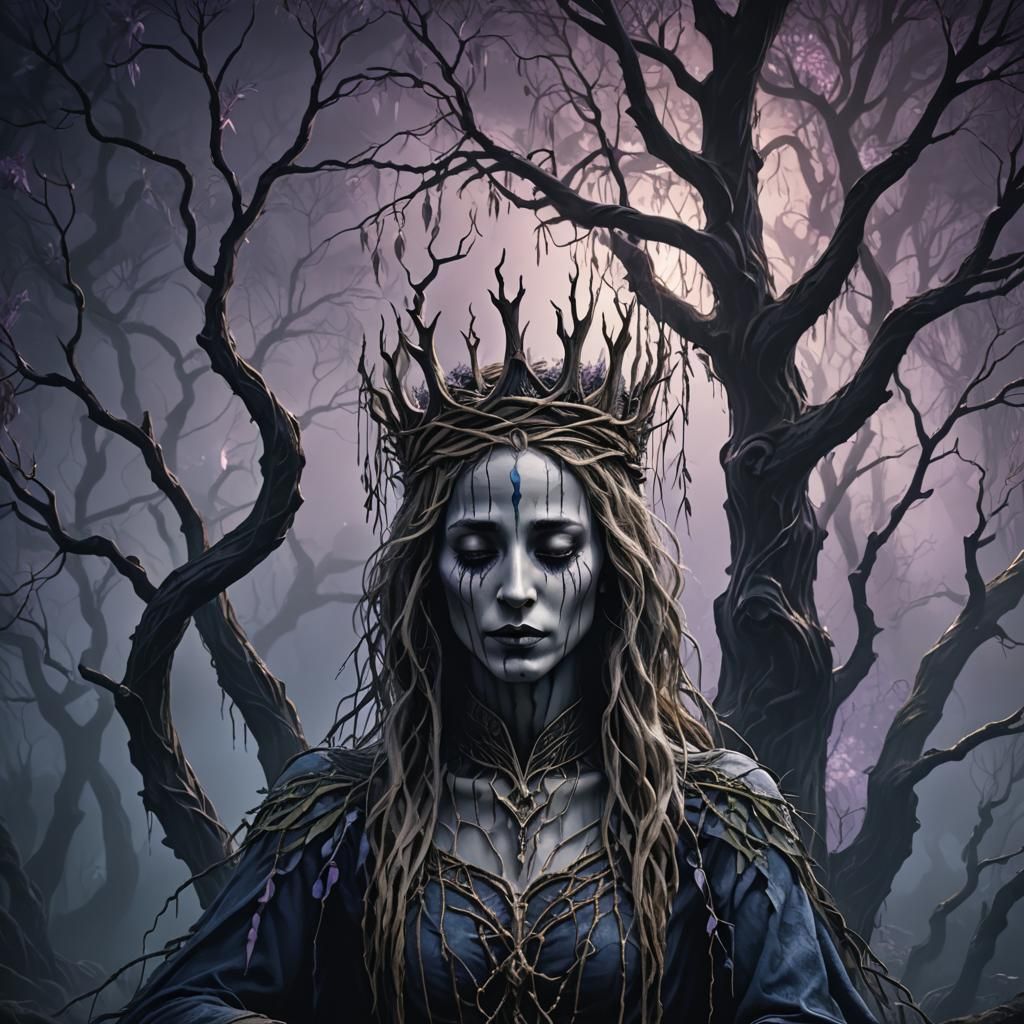 Weeping Willow as Evil Queen in Dark Fantasy