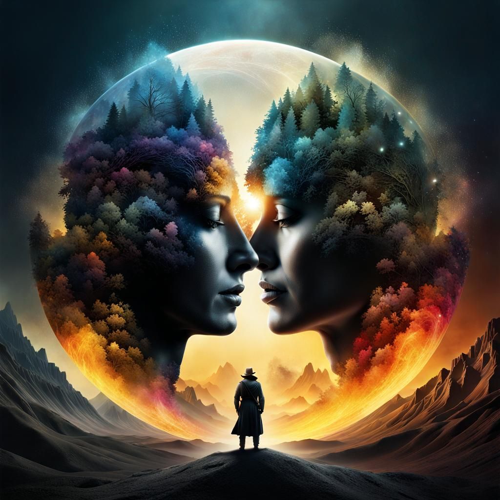 Duality: Double Exposure Photography in Fantasy Art Style