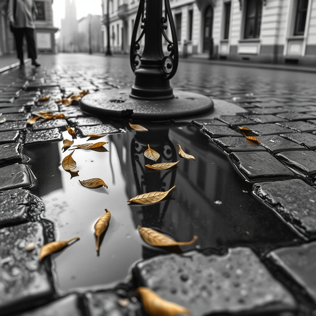 Charcoal and pastel cobblestones