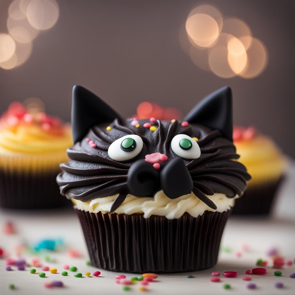 Black Cat Cupcake: Professional Photography