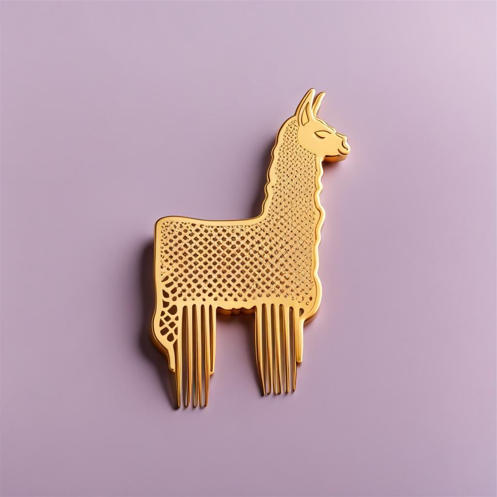 Llama Shaped Golden Comb