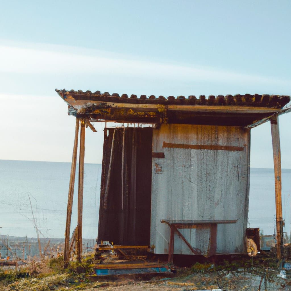 At home by the sea.