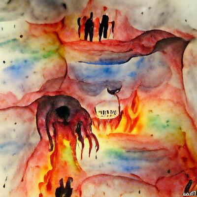 Watercolor Painting: Hell is Other People