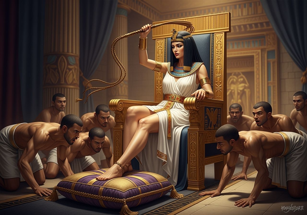 Egyptian Queen on Isis Throne in Royal Palace