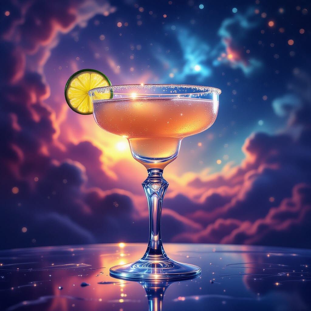 Cosmic Margarita in Nebula, Epic Fantasy Art