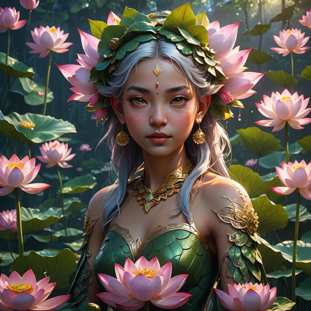 Lotus Fairy Portrait in Unreal Engine 5 Style