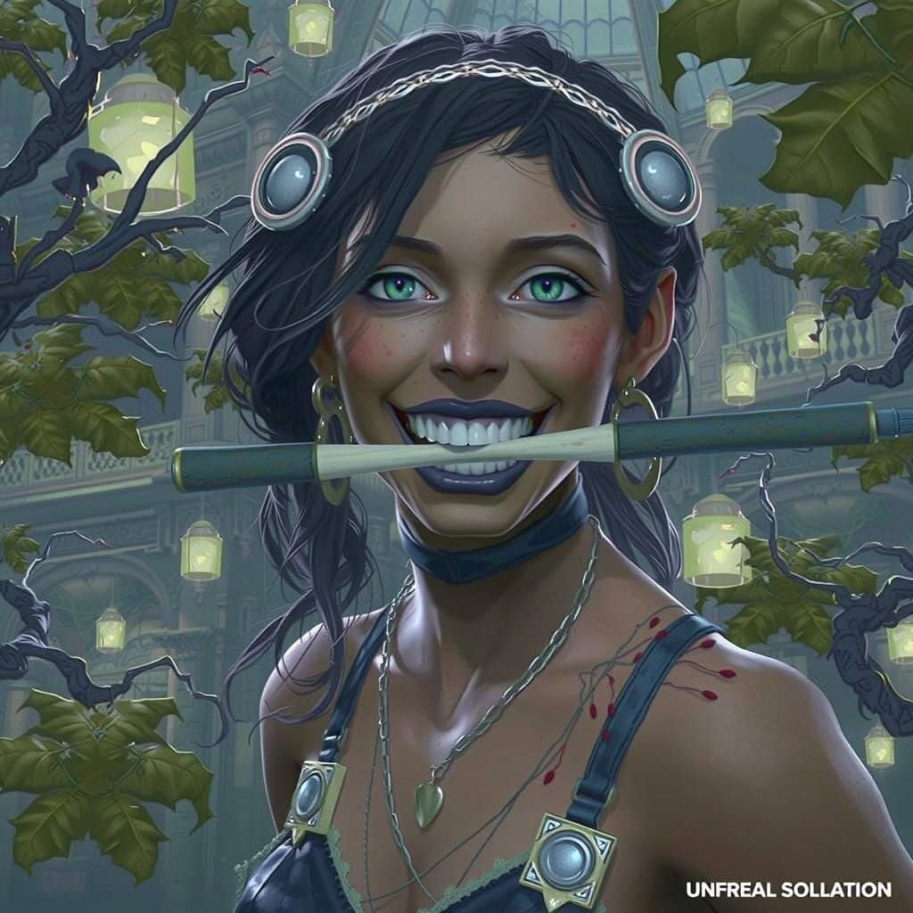 Ethereal Struggle in Victorian Fantasy Realm