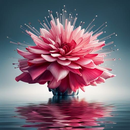 Shattered Glass Rose: A Maximalist Digital Painting