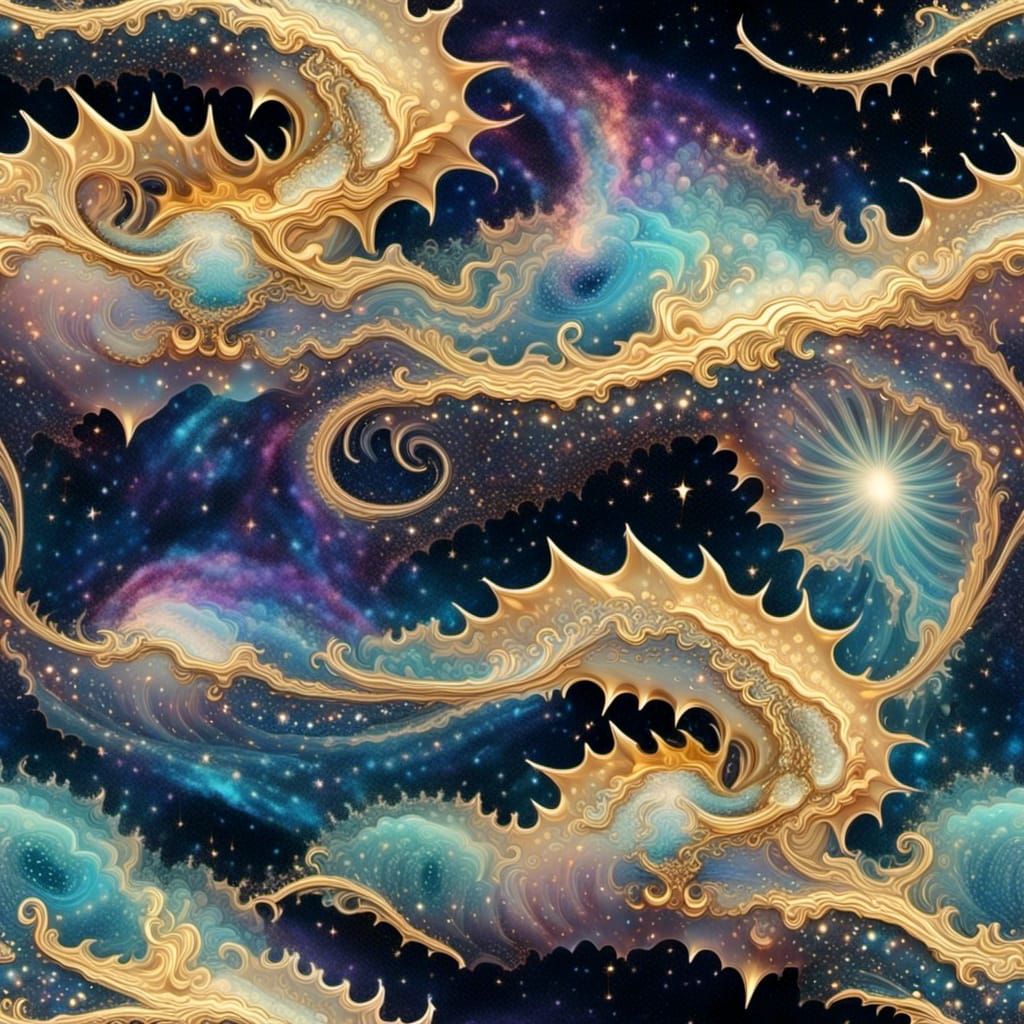 Dragon with Gold Kintsugi Lines