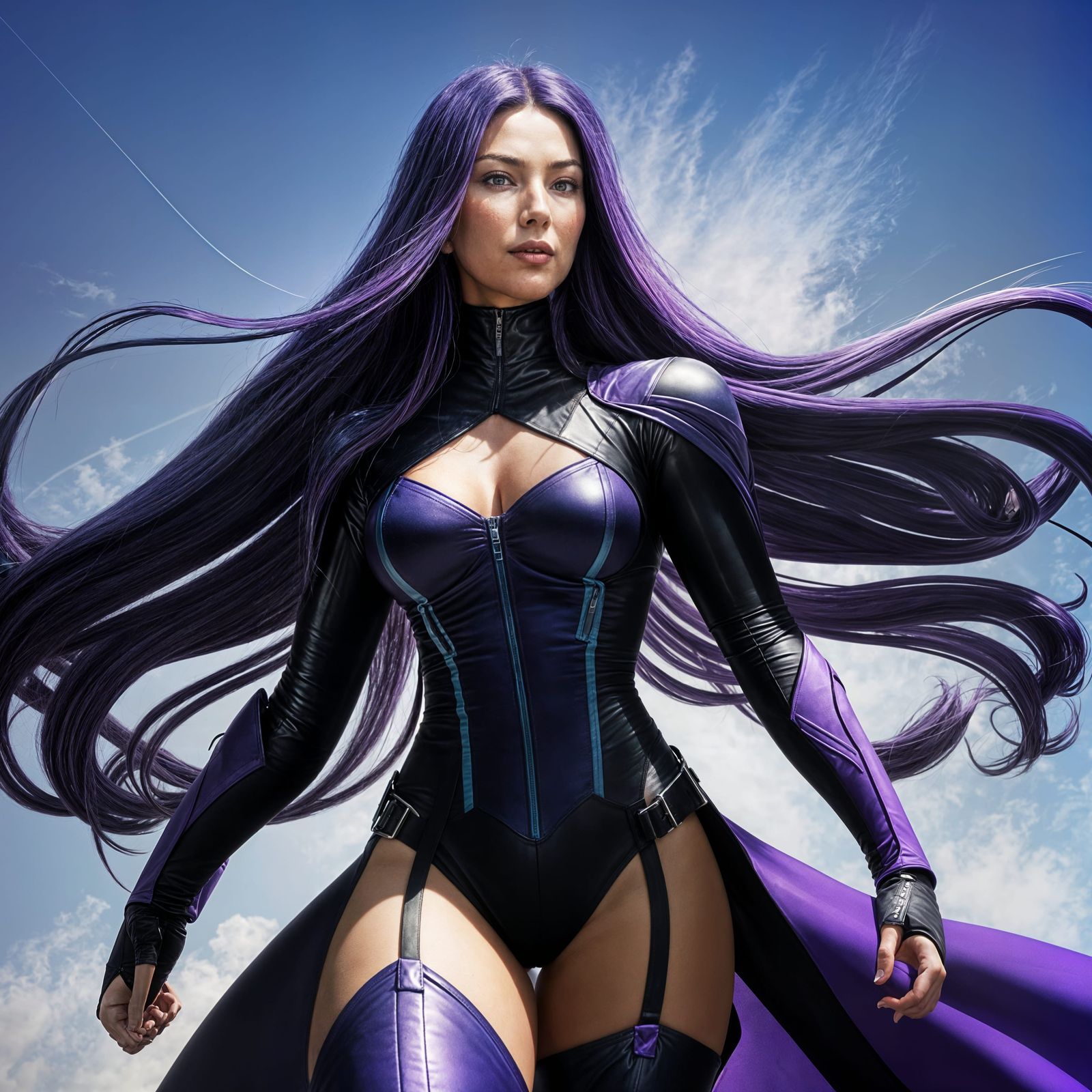 Psylocke with Flowing Hair and Sly Smile