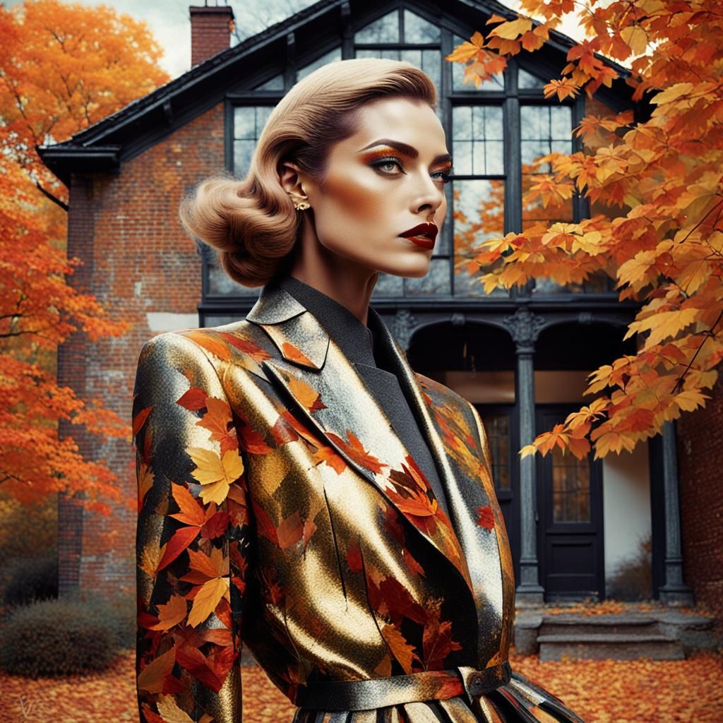 Autumn Vogue: Hyperreal Fashion in Silver Photography