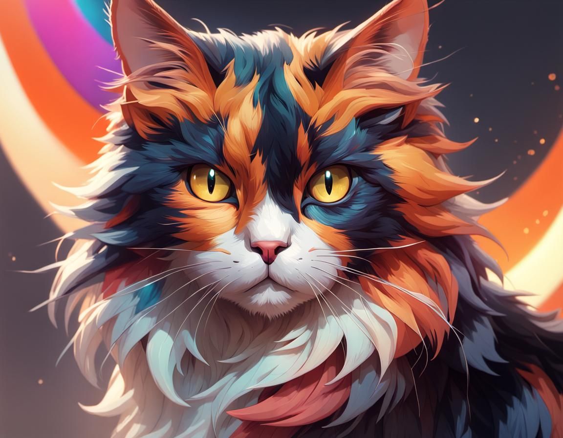 Calico Cat Pokémon: Hyper-realistic Concept Art