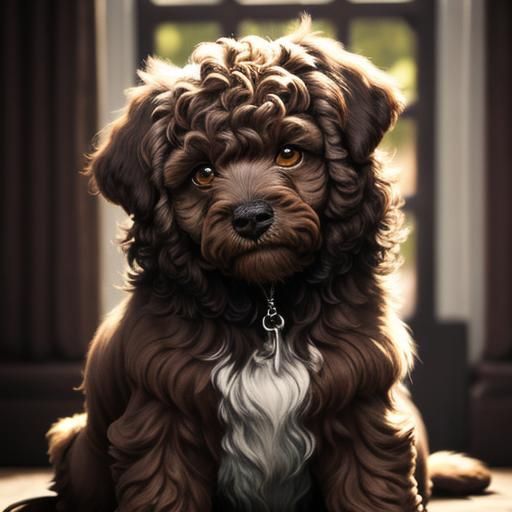 Poodle and Cat in Hyperrealistic Splash Art