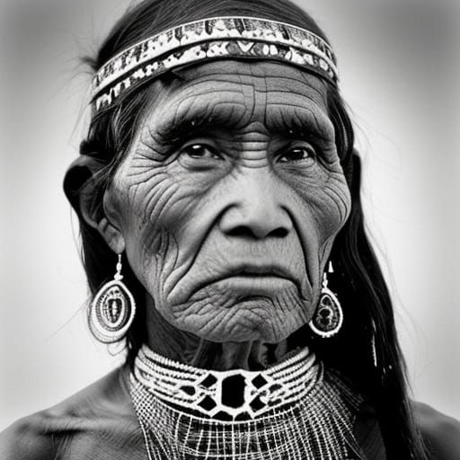 Striking Indigenous Portrait in Documentary Style