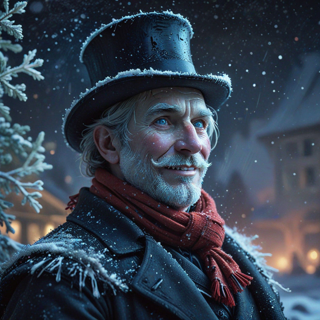 Hyperrealistic Snowman Concept Art with Spooky Teeth