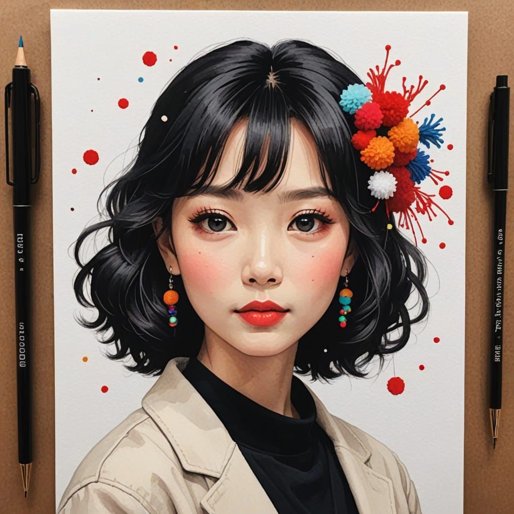 AI Interpretation of 'Hello, Artist AI! Pom-poms!'