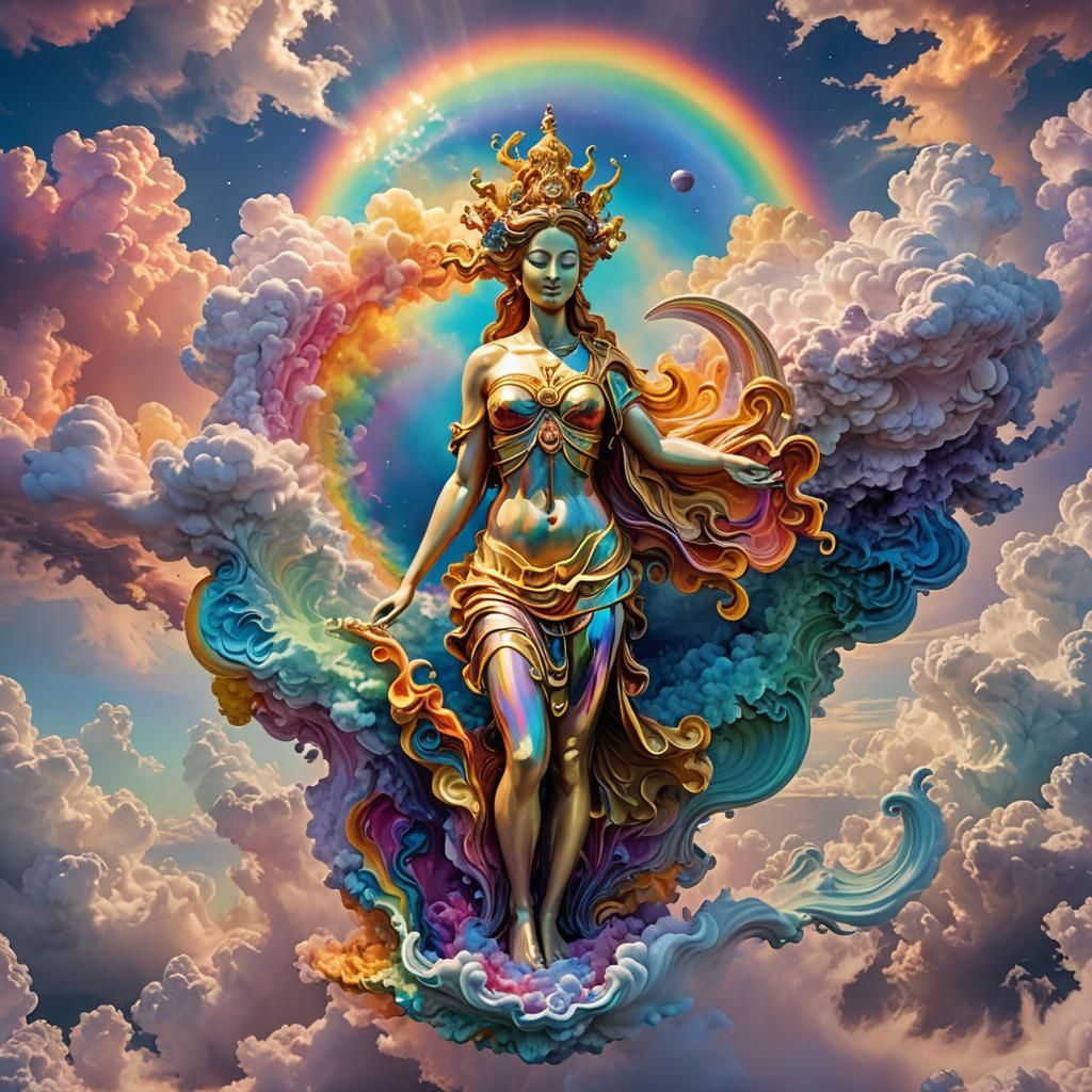 Vibrating Non-Newtonian Fluid Forms Goddess Venus