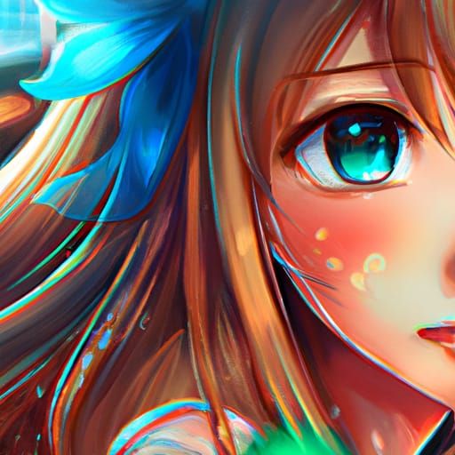 Rika Furude Hyperdetailed Portrait in Anime Style