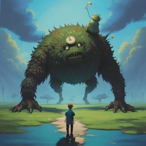 Boy and Monster Explore a Ghibli-esque World