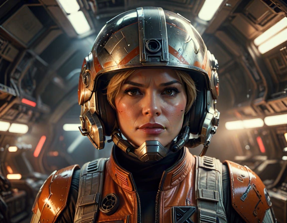 X-Wing Pilot Portrait in Photorealistic Style