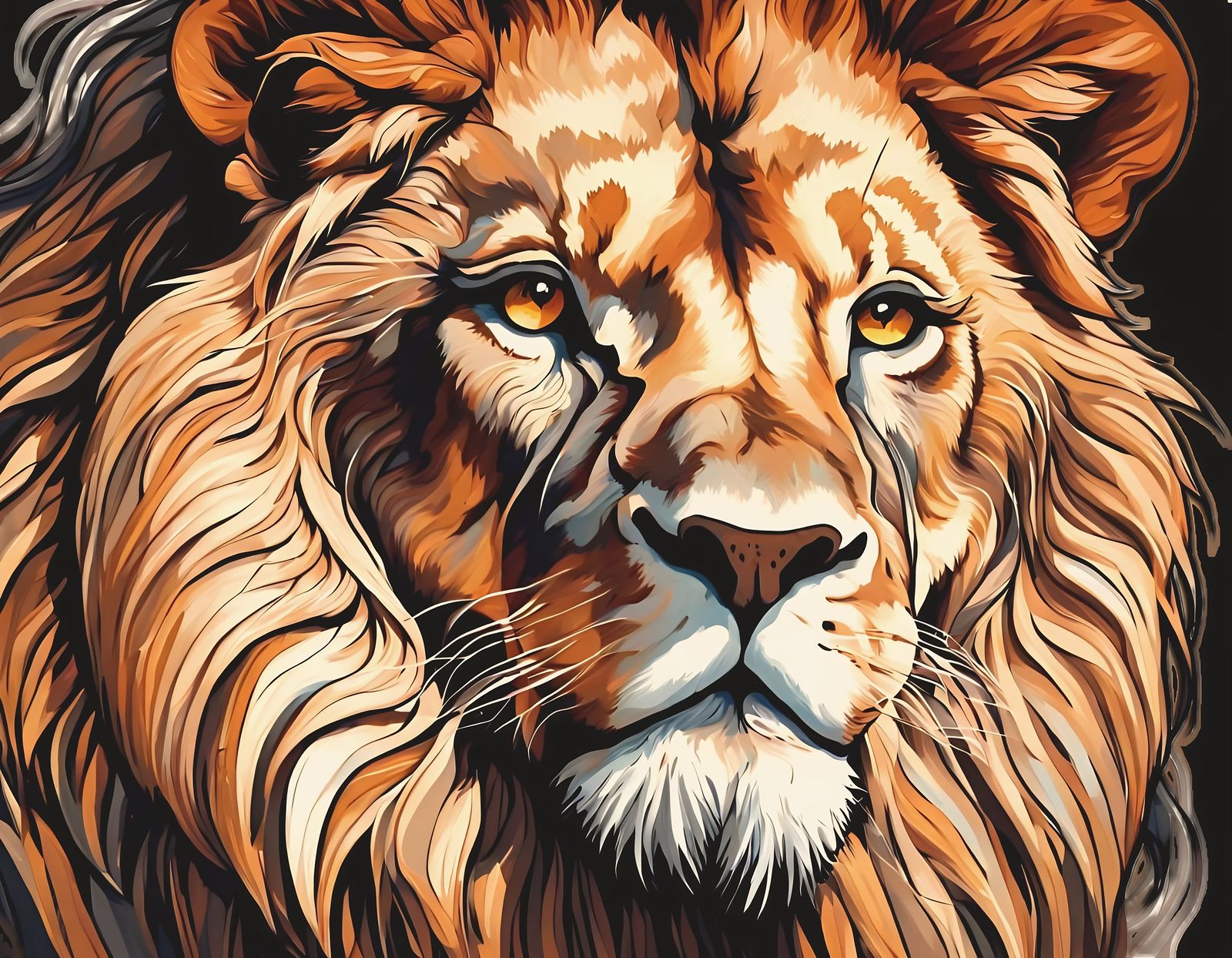 Majestic Lion Sticker Vector Design in Earthy Tones