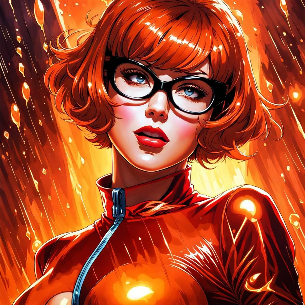 Alluring Velma Dinkley in Ethereal Splash Art