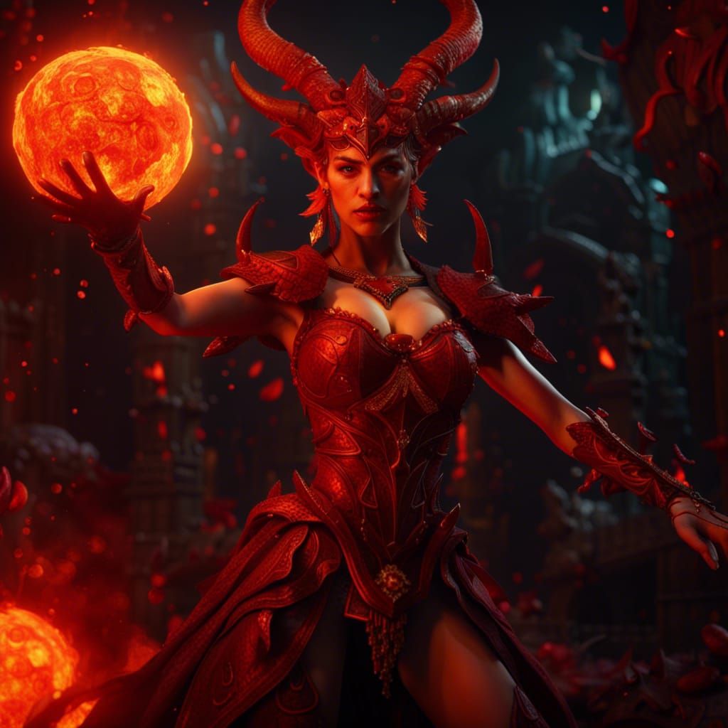 Lilith Diablo Mythical Creature Selfie in Unreal Engine 5