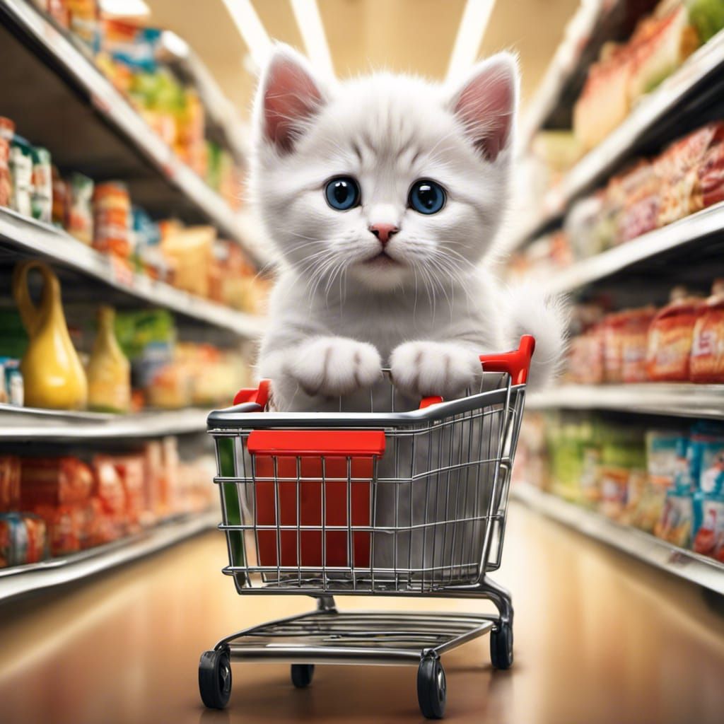 Kitten's Supermarket Adventure: A Whimsical Shopping Spree