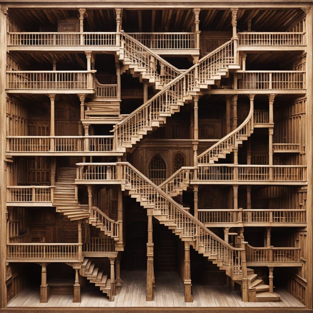 Medieval Escher-Style Staircase Maze