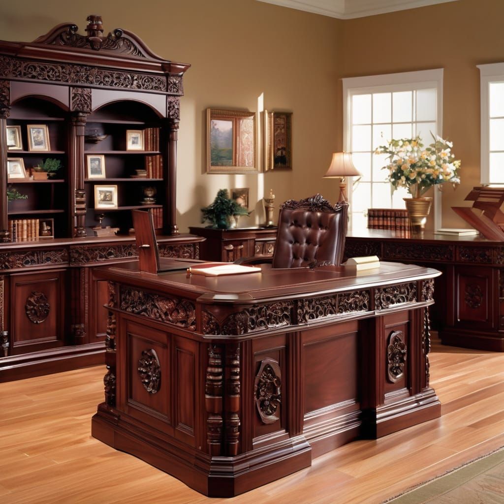 Elegant Victorian Study in Mahogany
