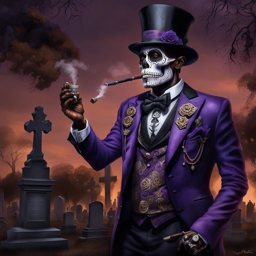Baron Samedi, black man, masculine, day of the dead