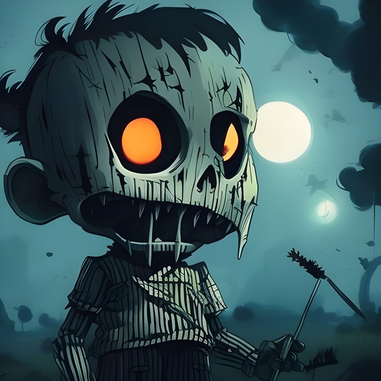Chibified Monster Skeleton Boy Portrait