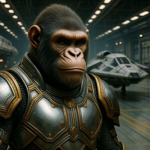 Anthropomorphic Ape in Adamantine Armor