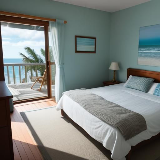 Beach House Bedroom in Professional Photography Style
