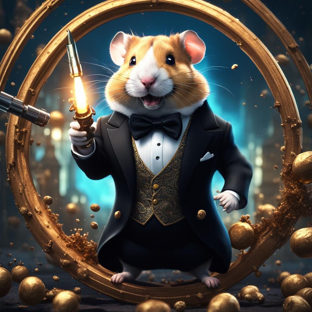 Hamster Tuxedo Bullet Dodge: Detailed Matte Painting